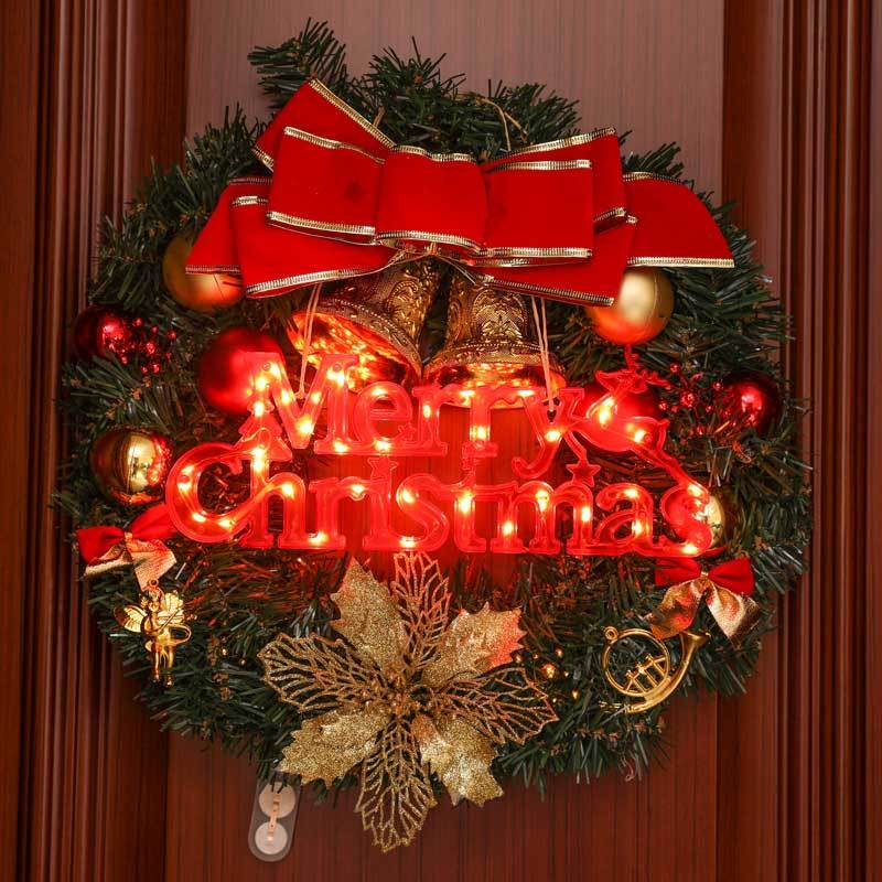 3D LED Merry Christmas Door Hanger Sign Banner Tags Big Size 27.5 x 10.5CM