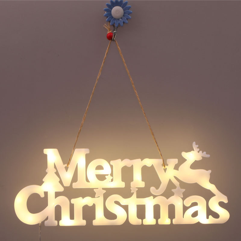3D LED Merry Christmas Door Hanger Sign Banner Tags Big Size 27.5 x 10.5CM