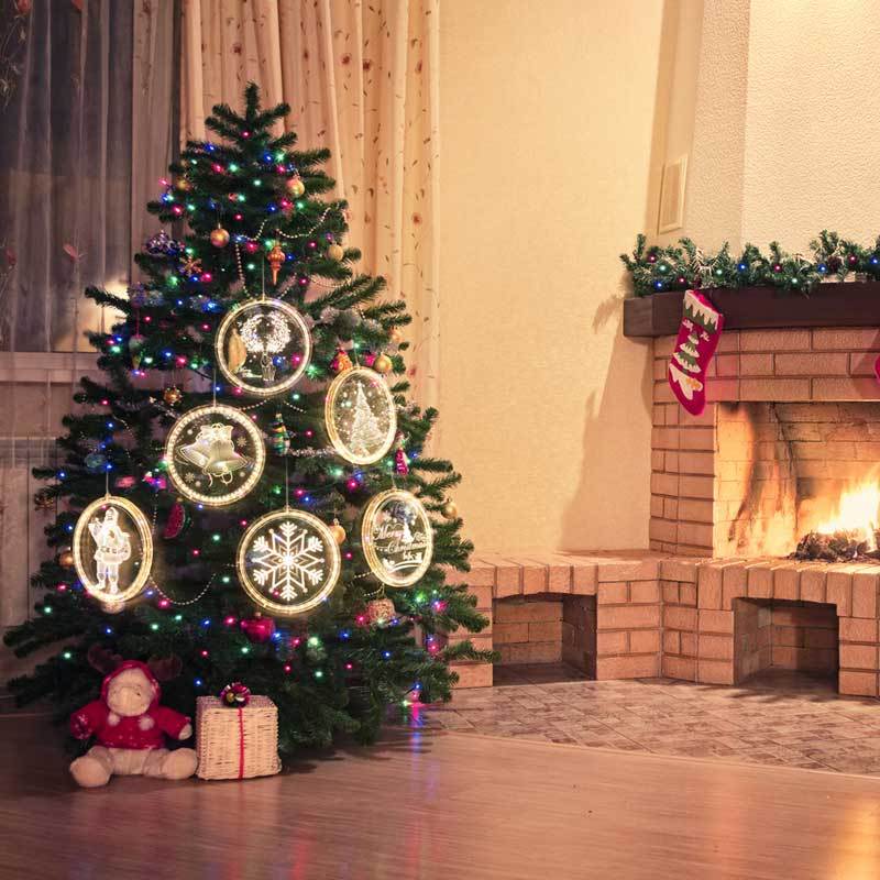 BIG LED 3D Christmas Tree Hanging Lamp Xmas Decorations Lights