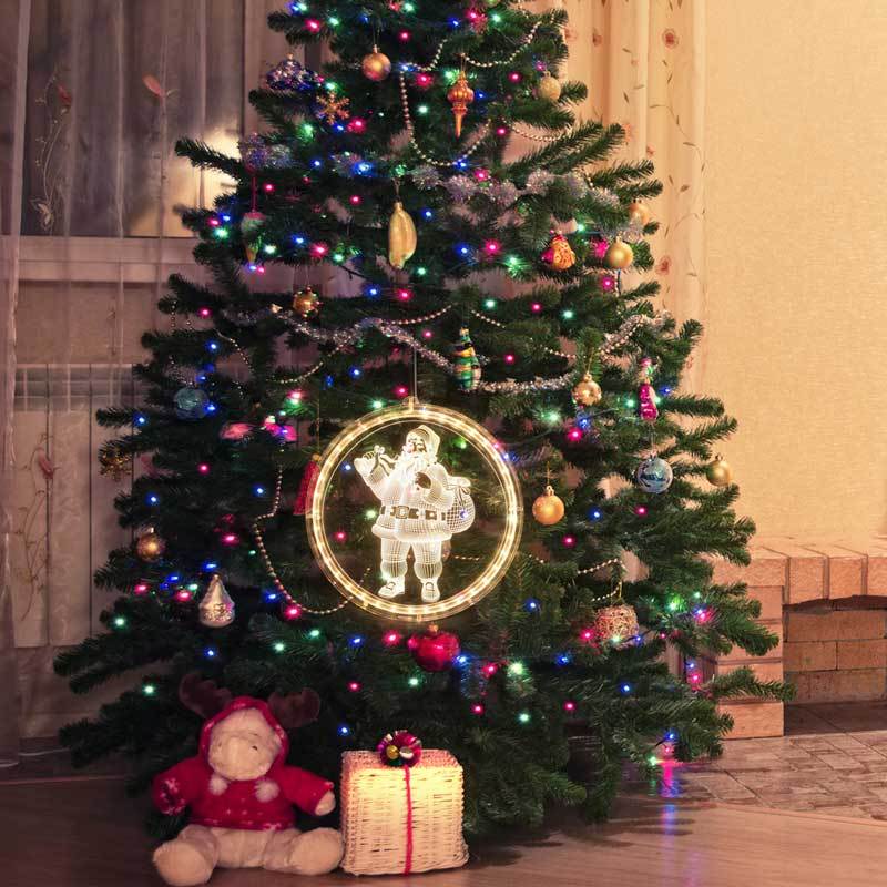 BIG LED 3D Christmas Tree Hanging Lamp Xmas Decorations Lights