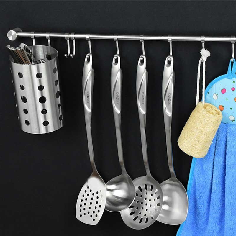 simpletome Utensil Rack for Kitchen Tool with 10 Hooks 22 Inch