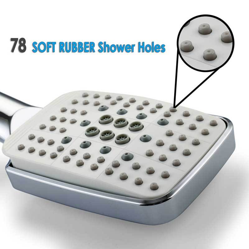 6 Spray Setting High Pressure Shower Head with 2M Hose