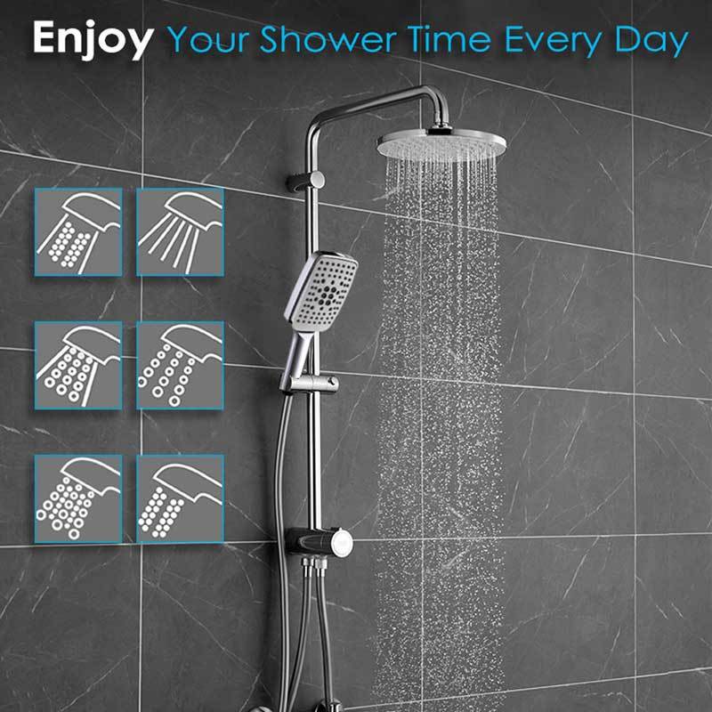 6 Spray Setting High Pressure Shower Head with 2M Hose