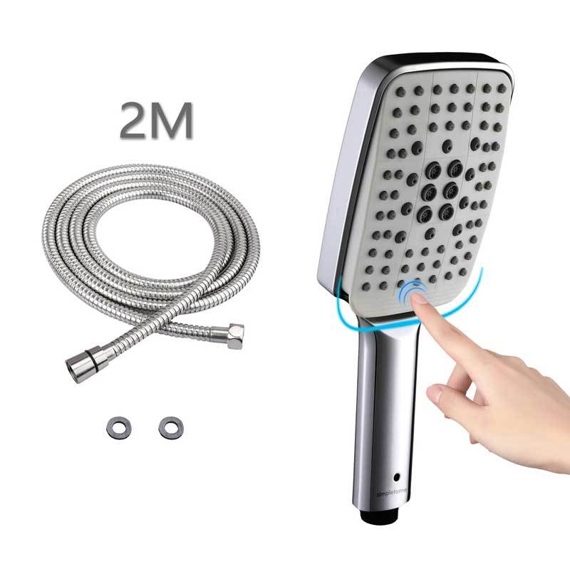 6 Spray Setting High Pressure Shower Head with 2M Hose