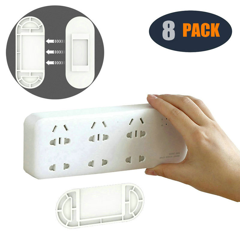 Adhesive Power Strip Holder Wall Mount Organizer 8PACK