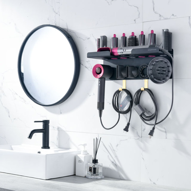 Wall Mounted Hair Dryer Holder For Dyson Hair Dryer Stand Bathroom
