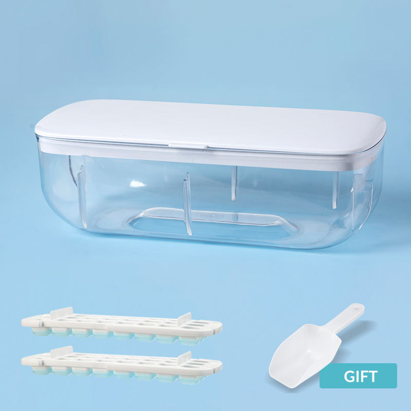 simpletome ONE PRESS RELEASE Ice Cube Trays With Lid, Bin, Scoop and Plate