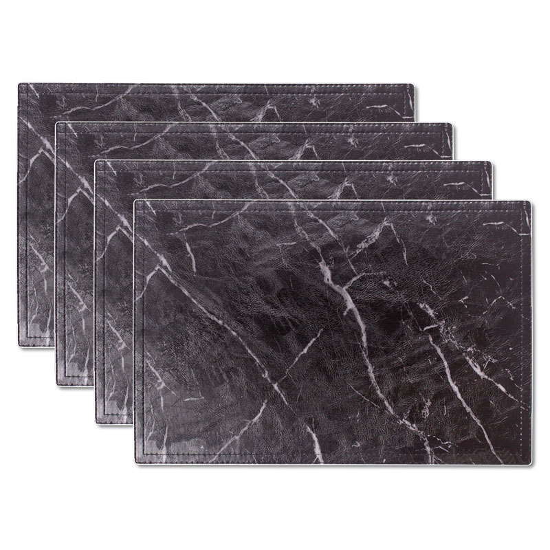 Placemats Marble Leather Table Mats Double Layer Easy Wiping Cleaning Set of 4