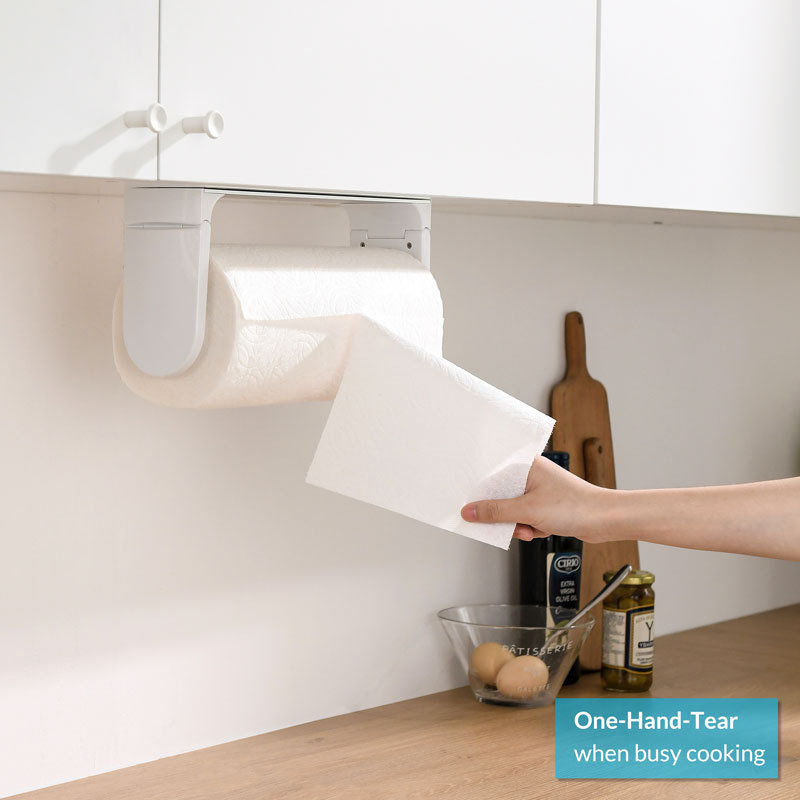 SimplyTear ONE HAND TEAR Paper Towel Holder Under Cabinet OR Wall Mount