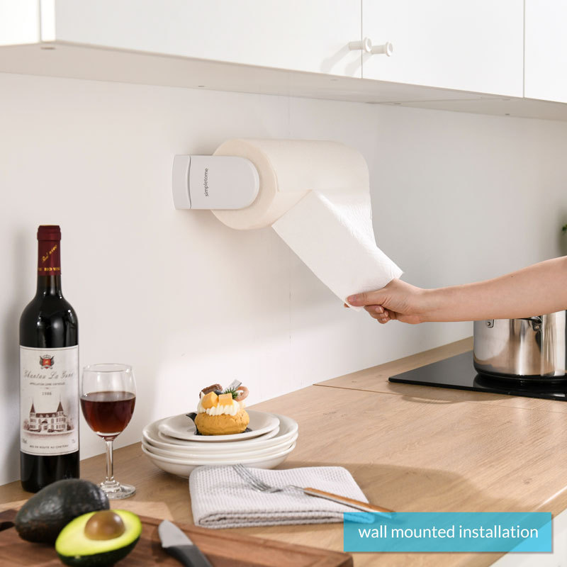 SimplyTear ONE HAND TEAR Paper Towel Holder Under Cabinet OR Wall Mount