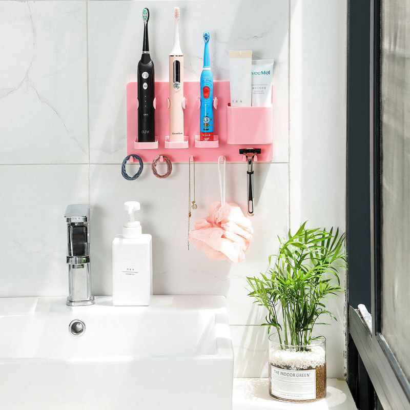 Adhesive Electric Toothbrush Holder Wall Mounted Bathroom Organizer