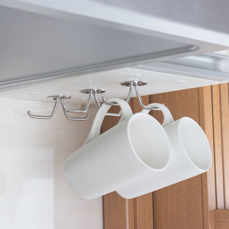 Mug Hooks Under Cabinet, Coffee Cup Organizer, Ceiling Storage Hanger For Office Cafe Bar Kitchen Utensils
