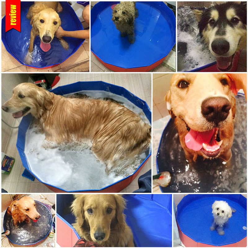 Pet Swimming Pool Foldable Bathing Tub for Dogs Cats Rabbit