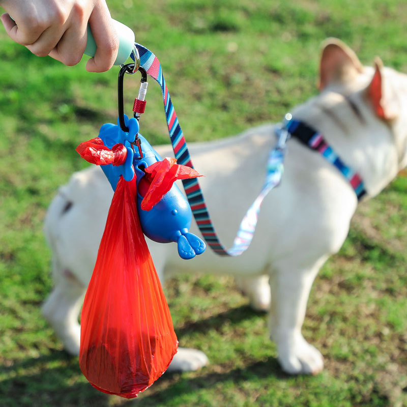 Poop Bag Holder Dispenser with Used Waste Bag Carrier