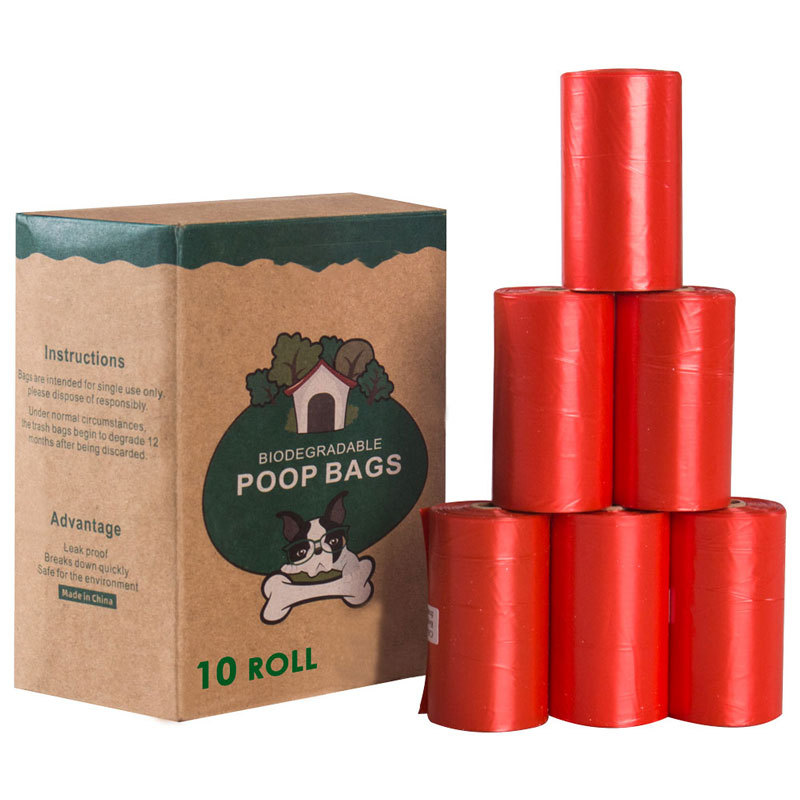 Dog Poop Bag Red 10 Rolls/180 Bags