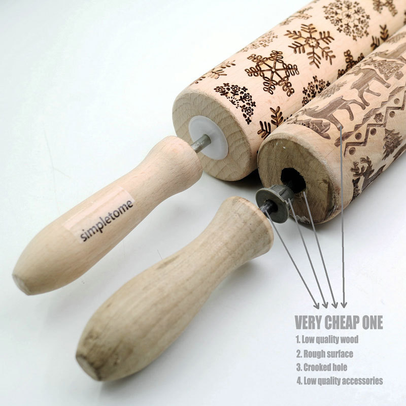 Non-stick Embossed Rolling Pins With Patterns