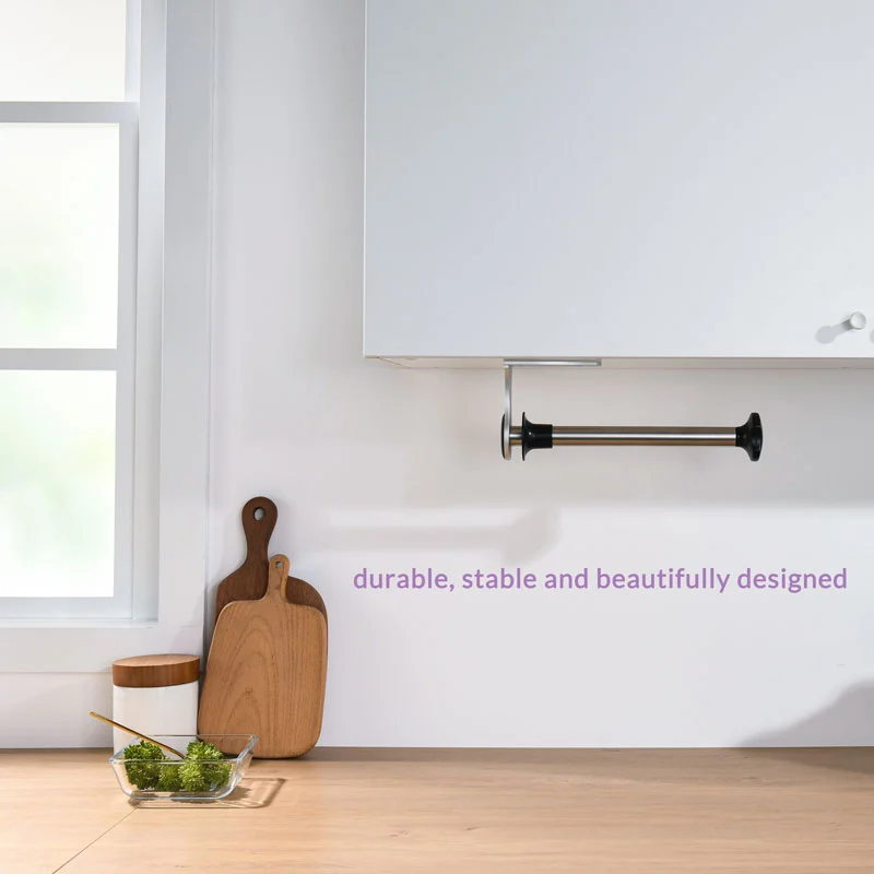 ONE HAND Simply-Tear Paper Towel Holder Under Cabinet or Wall Mount