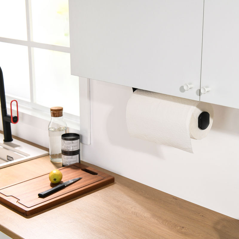One Handed Tear Wall Mounted & Under Counter Paper Towel Holder Dispenser (White)