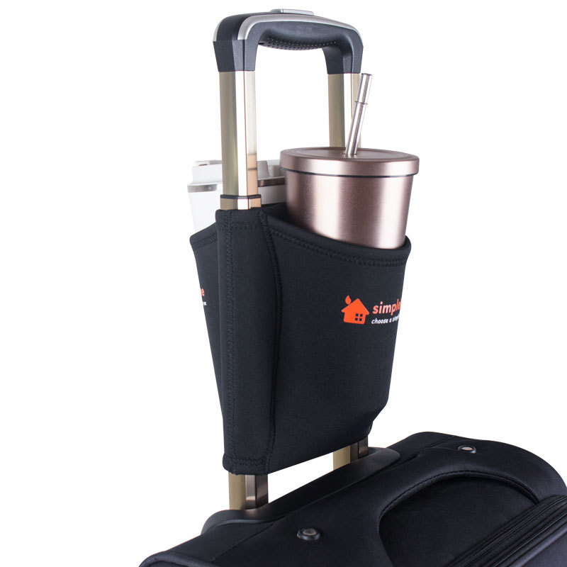 simpletome Luggage Cup Holder Hands-Free Travel Drink Caddy Bag Attachment