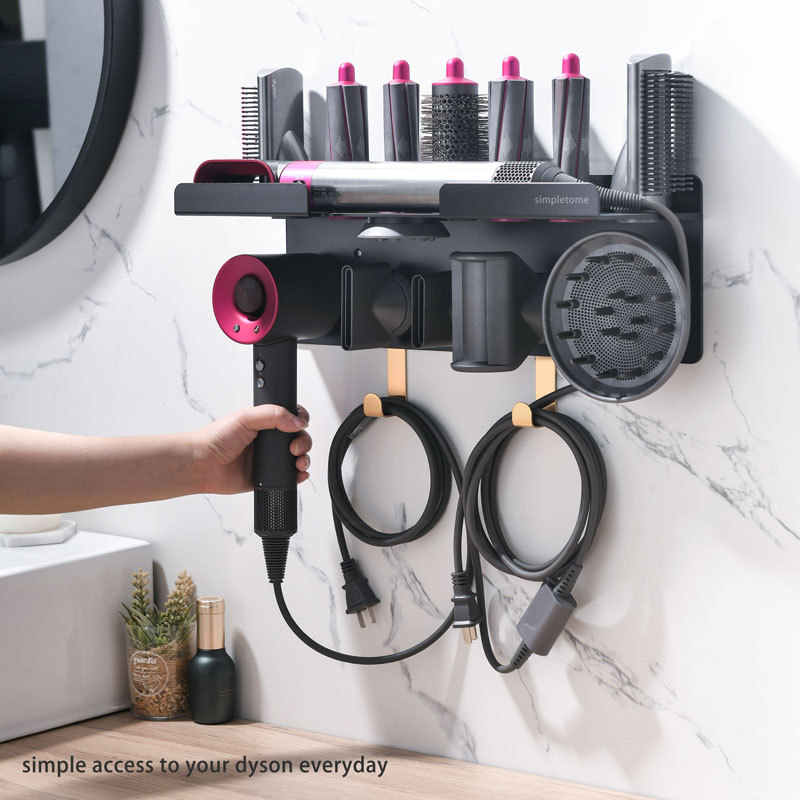 2 IN 1 Wall Mount Holder for Dyson Airwrap Styler and Supersonic Hair Dryer