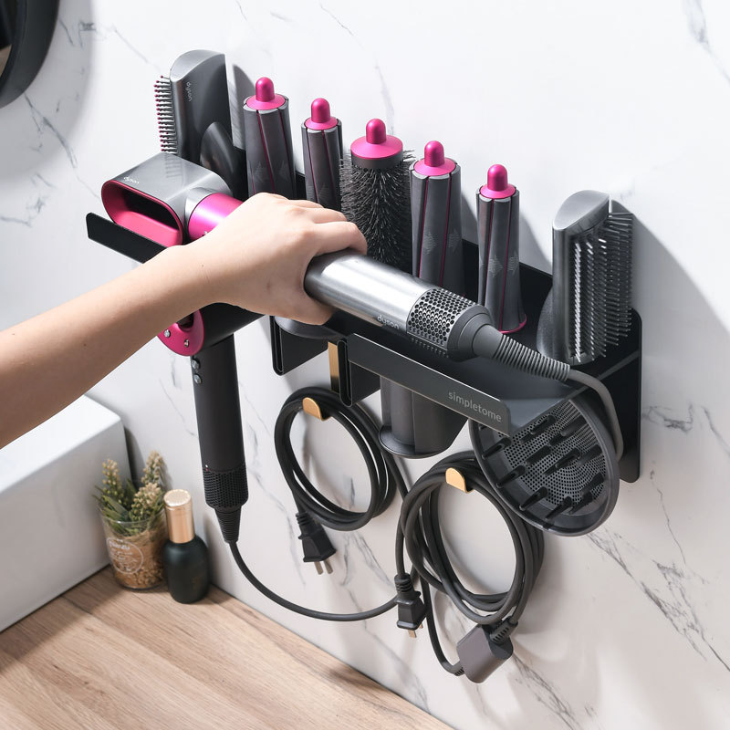 2 IN 1 Wall Mount Holder for Dyson Airwrap Styler and Supersonic Hair Dryer