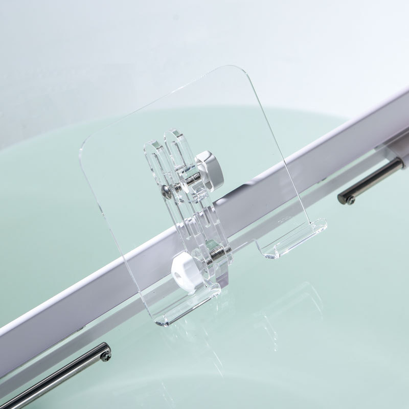 Bathtub Tray Expandable, Floating Clear Acrylic with Aluminum Alloy, Anti-slip