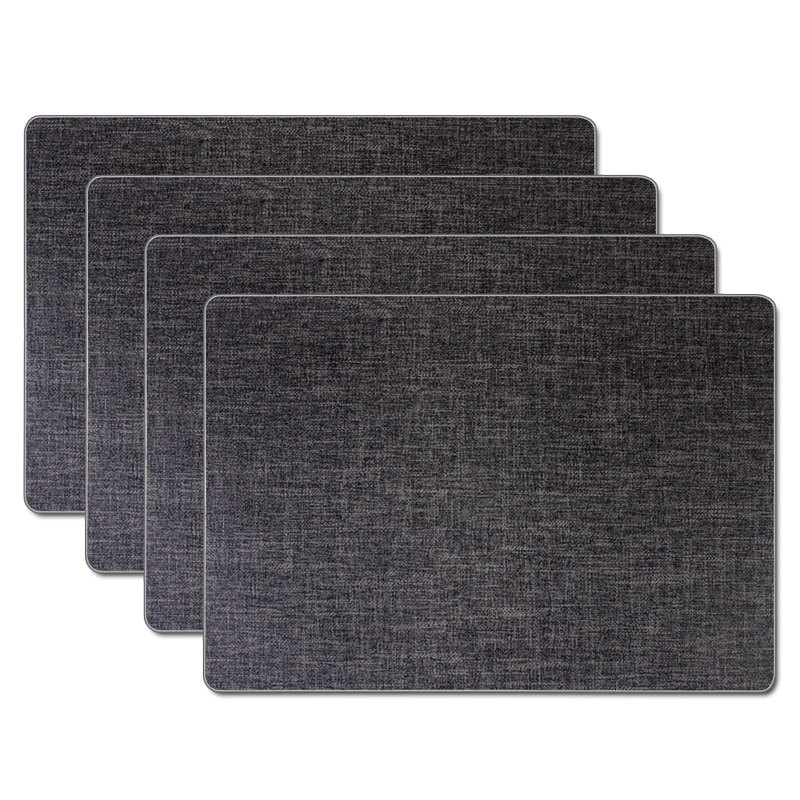 Placemats Imitation Cotton Linen Leather Anti-Slip Double Layer Easy Wiping Cleaning Set of 4