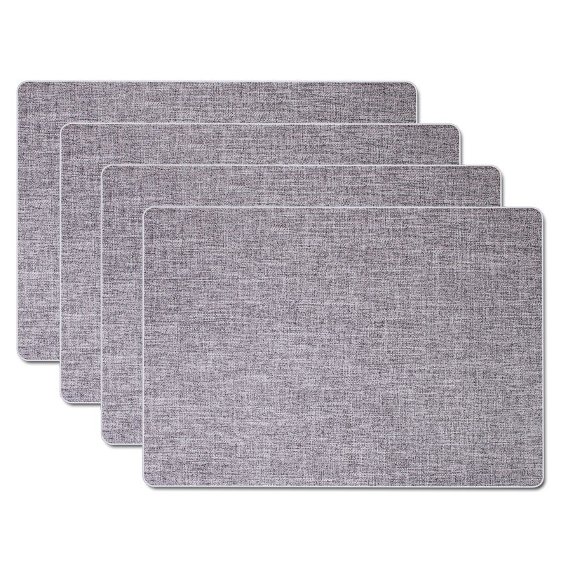 Placemats Imitation Cotton Linen Leather Anti-Slip Double Layer Easy Wiping Cleaning Set of 4