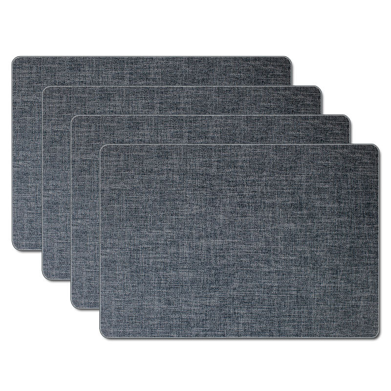 Placemats Imitation Cotton Linen Leather Anti-Slip Double Layer Easy Wiping Cleaning Set of 4