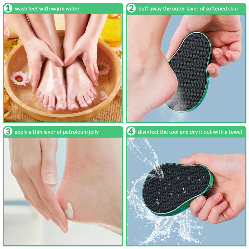 Foot File Callus Remover Pedicure Tools For Dead Skin Cracked Heel NEW Nano Glass ABS 2PACK
