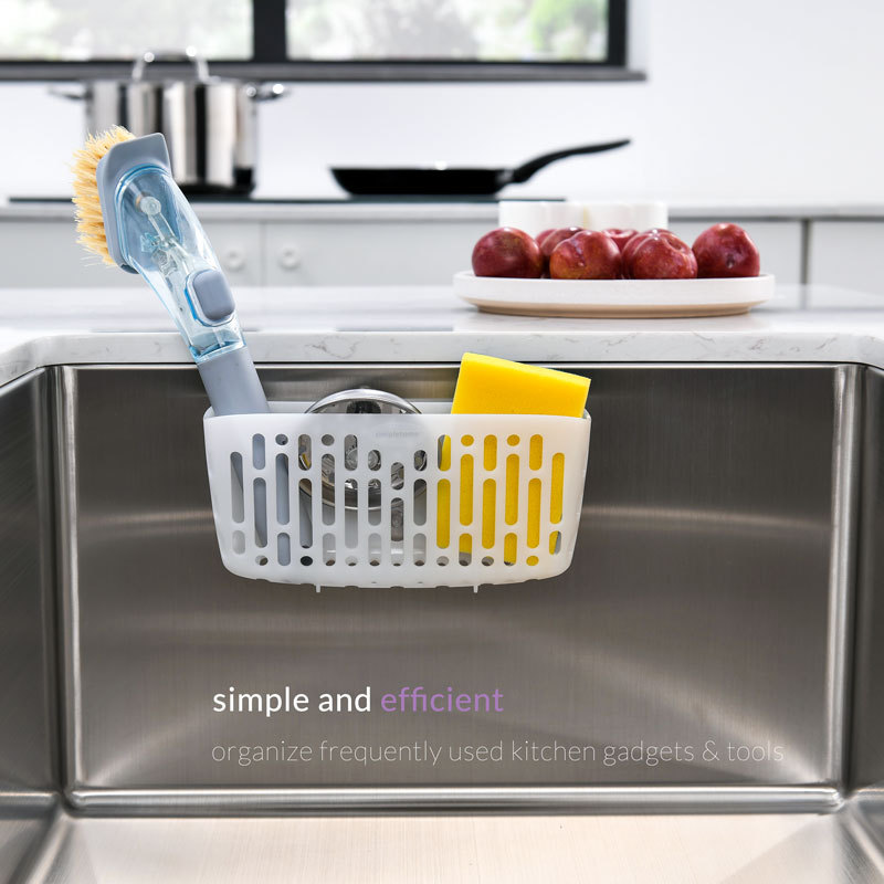 Sink Caddy Basket, Sinkware Organizer, 3X Strong Suction Cups Or Countertop