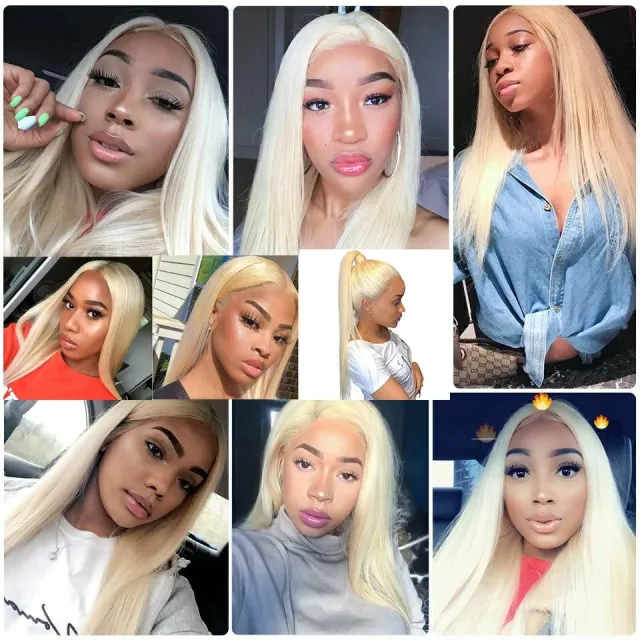 613 Blonde Lace Front Wig Human Hair Wigs For Black Women 13X4 HD Transparent Lace Frontal Wig Blonde Straight Human Hair Wig