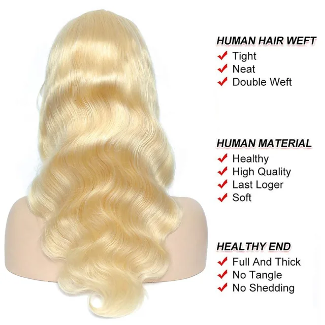 18inch MARRYUU Hair Wig 4X4 Malaysia Body Wave Lace Front Wig 613 Blonde Lace Frontal Wig  Preplucked Lace Front Human Hair Wigs