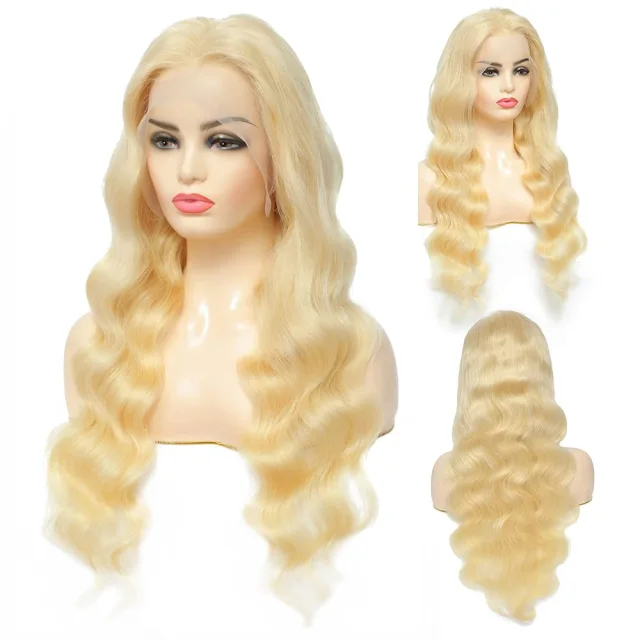 18inch MARRYUU Hair Wig 4X4 Malaysia Body Wave Lace Front Wig 613 Blonde Lace Frontal Wig  Preplucked Lace Front Human Hair Wigs