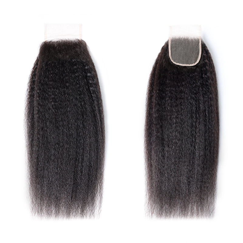 XYS Hair 4*4 Transparent Lace Closure Kinkly Straight
