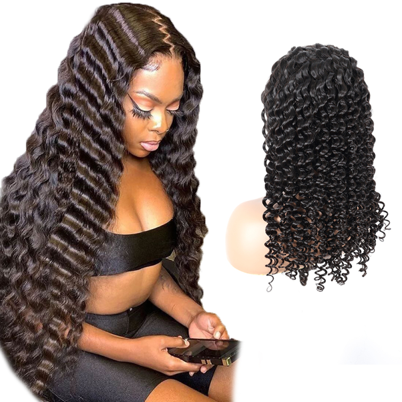 13x4 HD Lace Frontal Wig Deep Wave Indian Virgin Human Hair