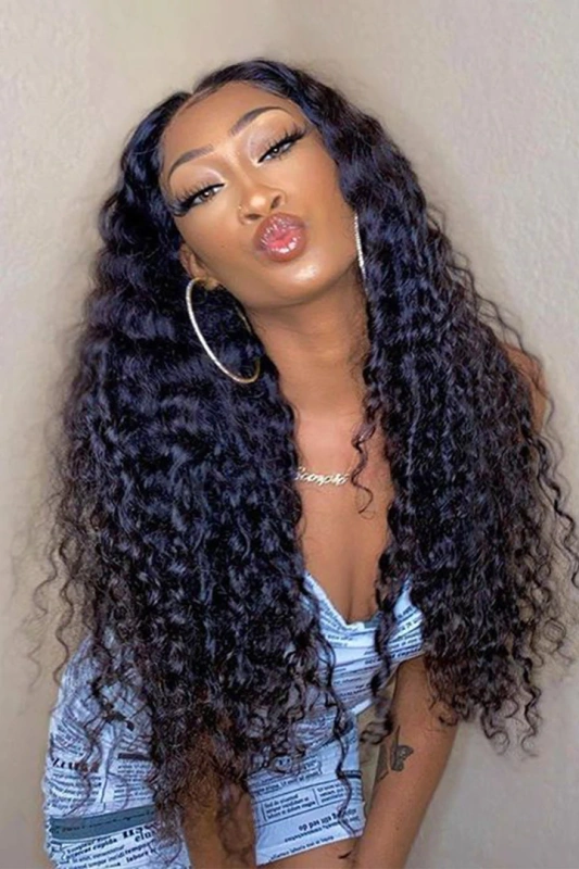 13x4 HD Lace Frontal Wig Deep Wave Indian Virgin Human Hair