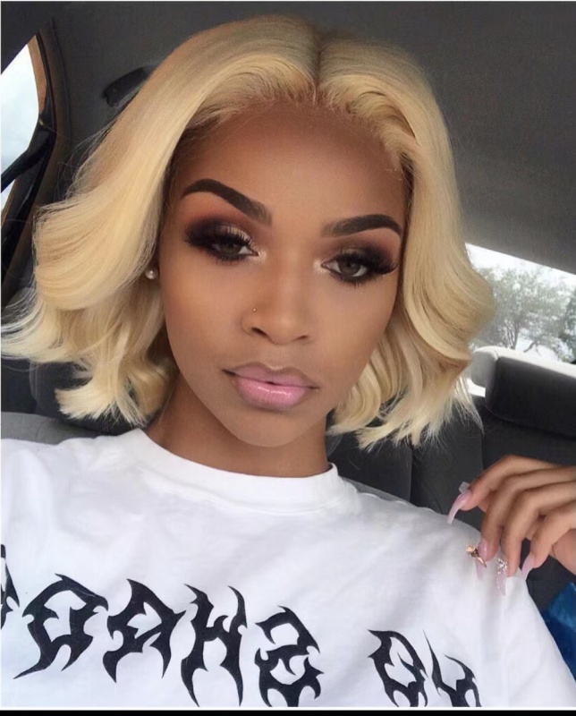 613 Straight Blonde Bob Wigs Lace Frontal Wigs For Sale