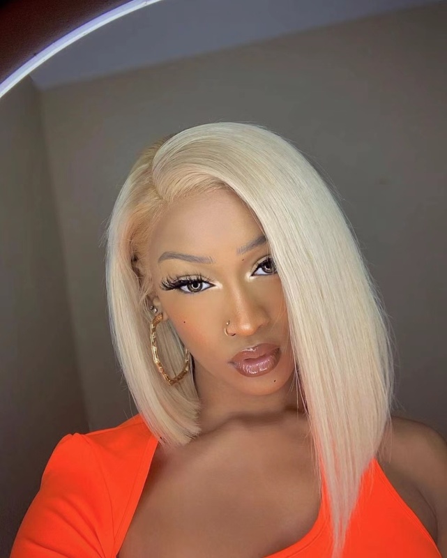 613 Straight Blonde Bob Wigs Lace Frontal Wigs For Sale