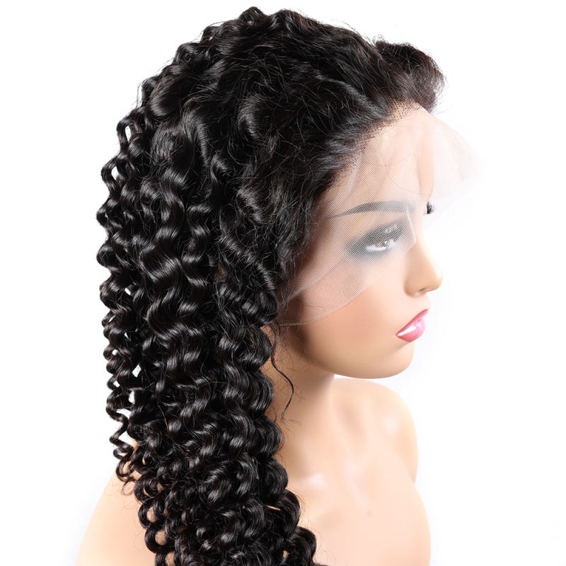 XYS Hair Human  Full Lace Wigs Deep Wave With Pre-Plucked Hairline