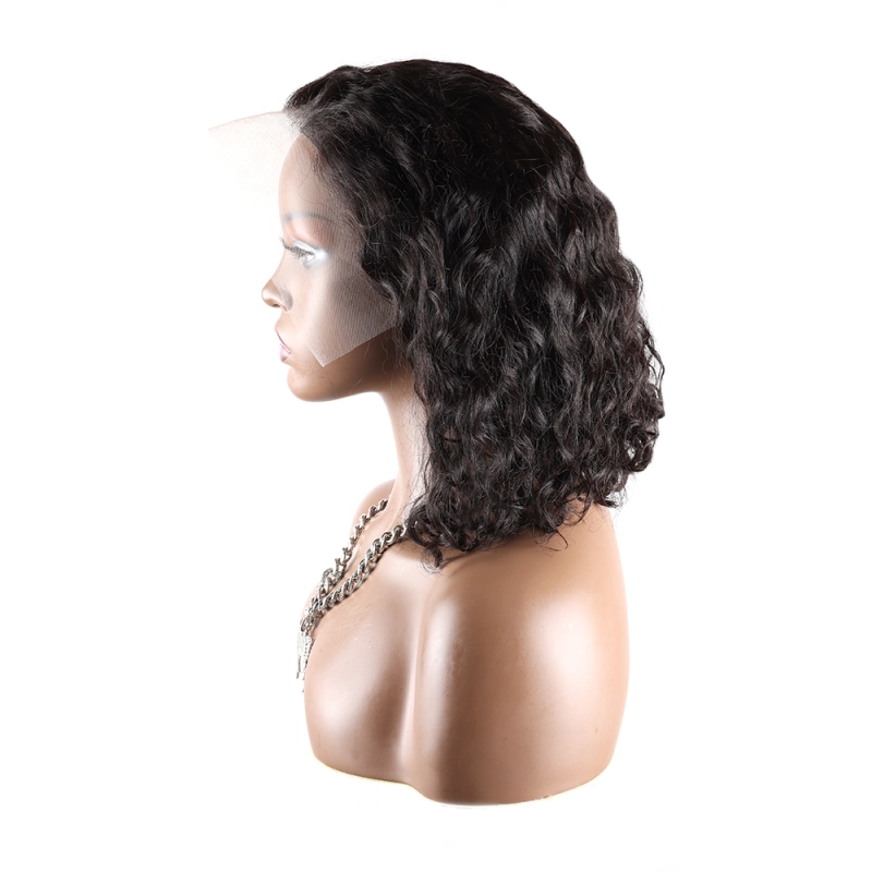 Nature  Bob Lace Frontal Wigs 180% Density Italian Curly