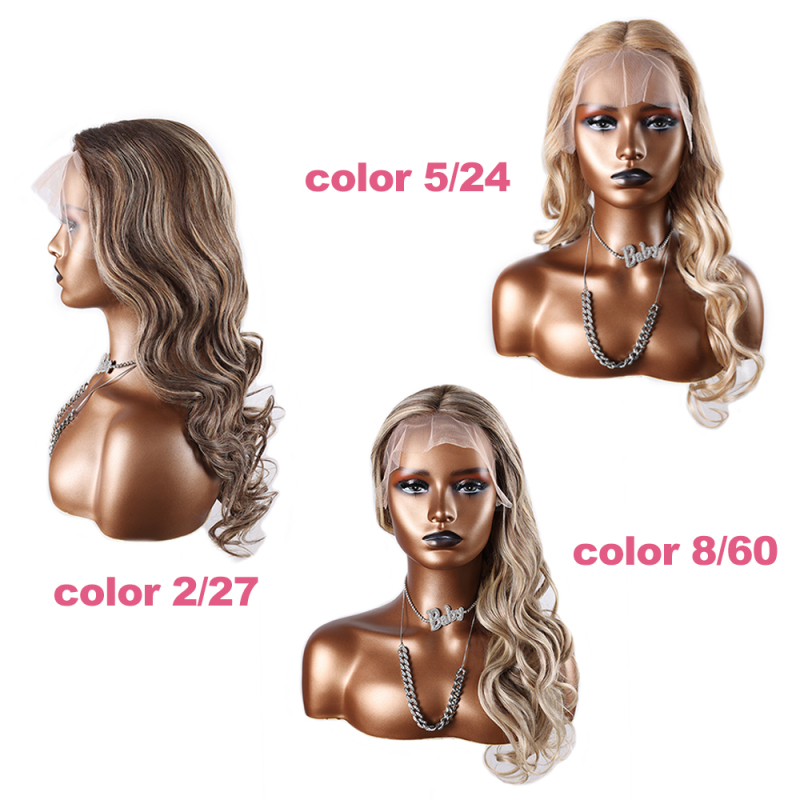 XYS Hair 13*6 Transparent Lace Frontal Color Wigs Loose Wave