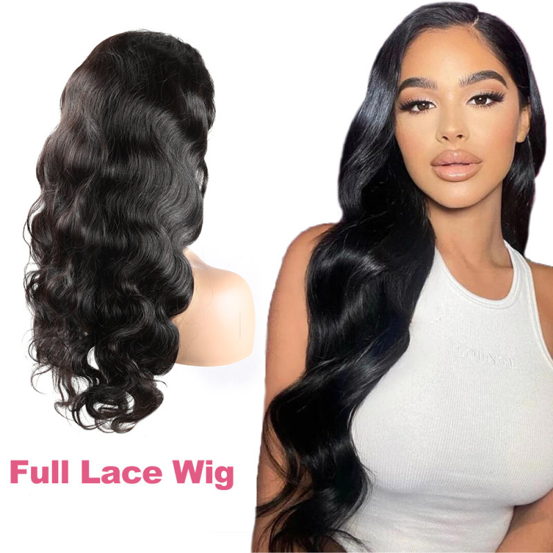 XYS Hair Human  Full Lace Wigs Body Wave With Pre-Plucked Hairline