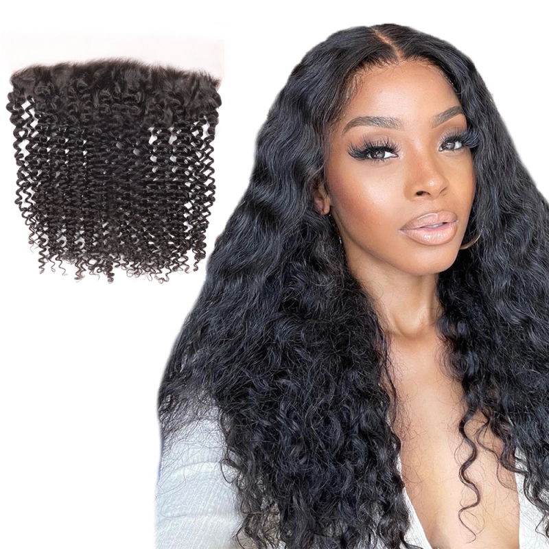 XYS  Human  Hair Deep Curly  HD 13x4 Lace Frontal