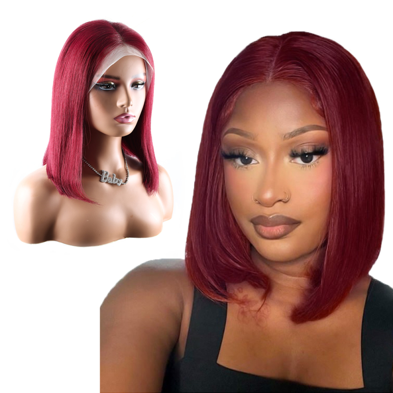 XYS Hair  Transparent Lace Frontal Colored Bob  Wigs 1B/99J/ 4/27