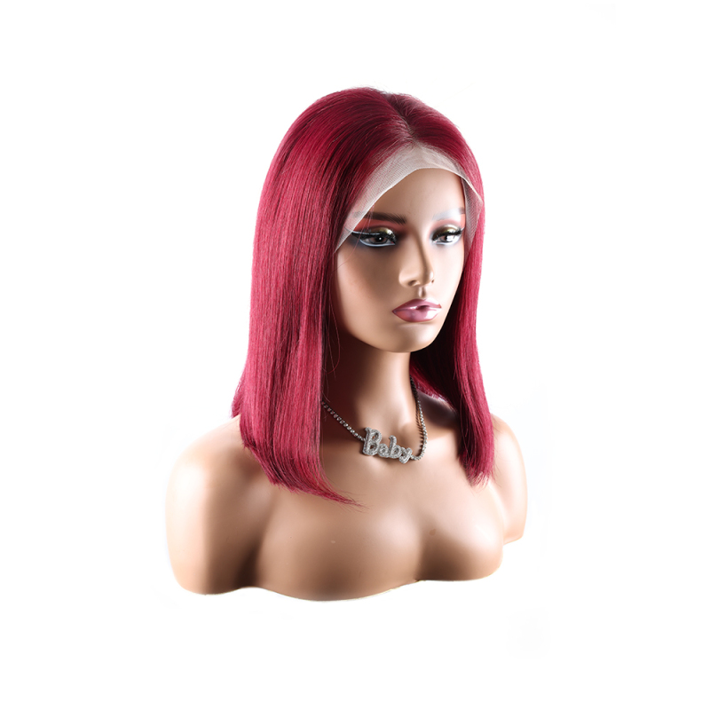 XYS Hair  Transparent Lace Frontal Colored Bob  Wigs 1B/99J/ 4/27