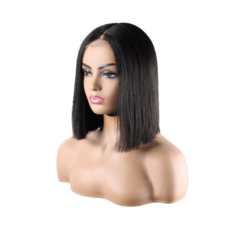 XYS Hair  Double Drawn 2x6 Closure Colored Bob  Wigs 200%  Density Without Short Hair