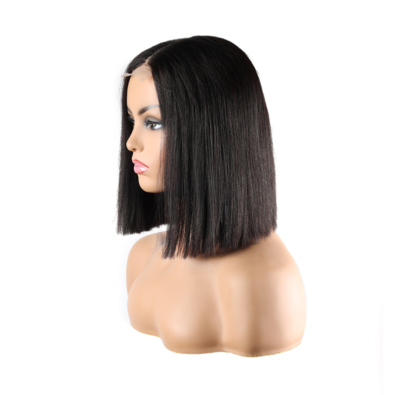 XYS Hair  Double Drawn 2x6 Closure Colored Bob  Wigs 200%  Density Without Short Hair