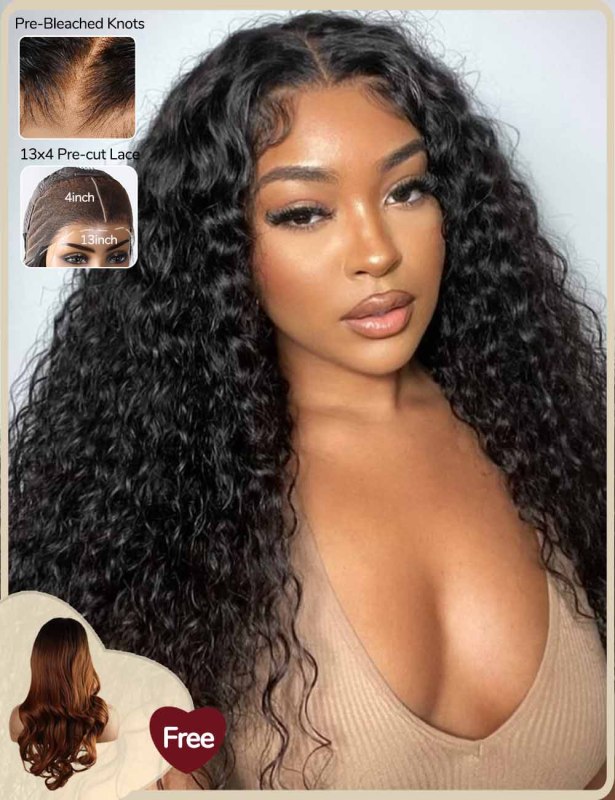 XYS Hair 13X4  Pre-Bleached  HD Lace Frontal  Wig deep wave Invisible Knots Wig