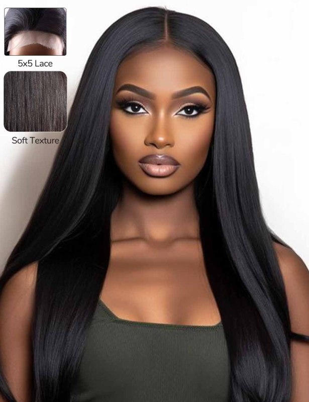 XYS Hair 5X5 HD Lace  Cloure Wig  Straight 180% Density